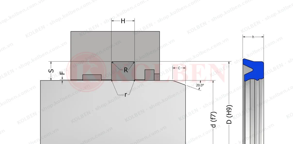 K616 Phớt ty 2 môi KOLBEN – ảnh 3